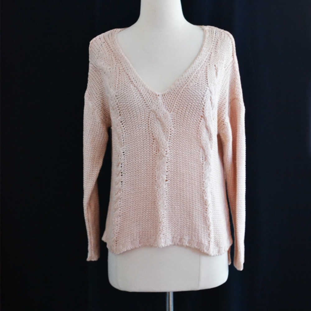 Pink Cable Knit Sweater Size Small
